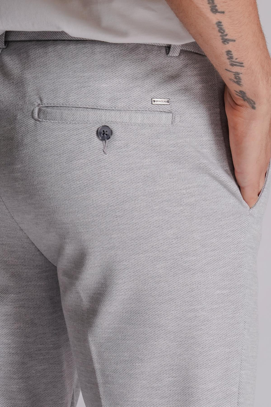 Erkek Yandan Cepli Beli Lastikli Slim Fit Chino Pantolon Gri