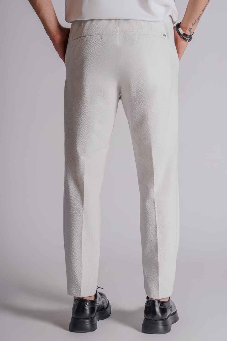 Erkek Yandan Cepli Beli Lastikli Slim Fit Chino Pantolon Açık Gri