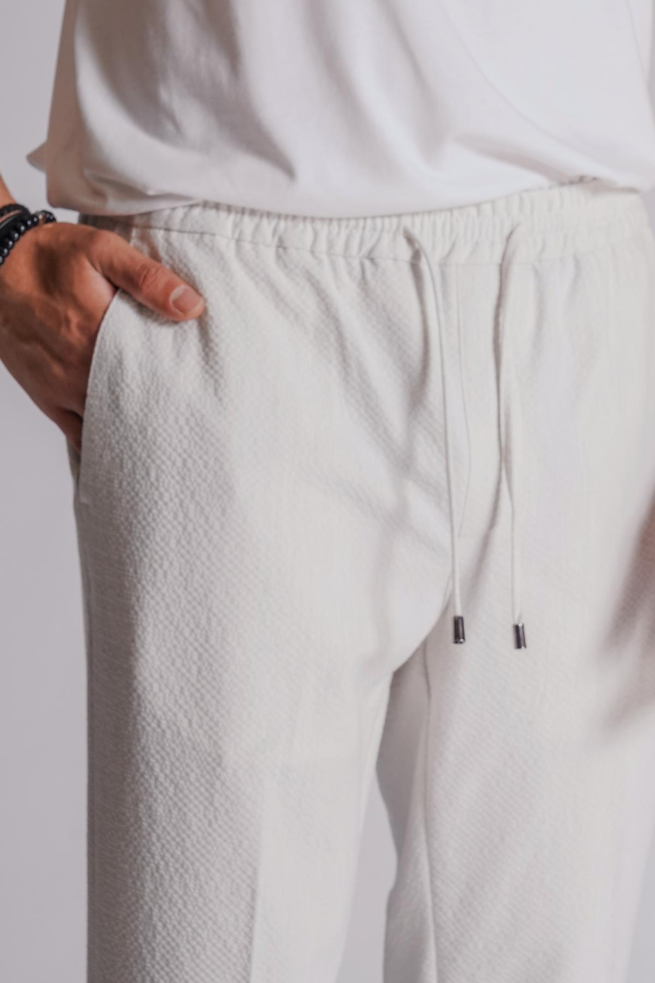 Erkek Yandan Cepli Beli Lastikli Slim Fit Chino Pantolon Açık Gri