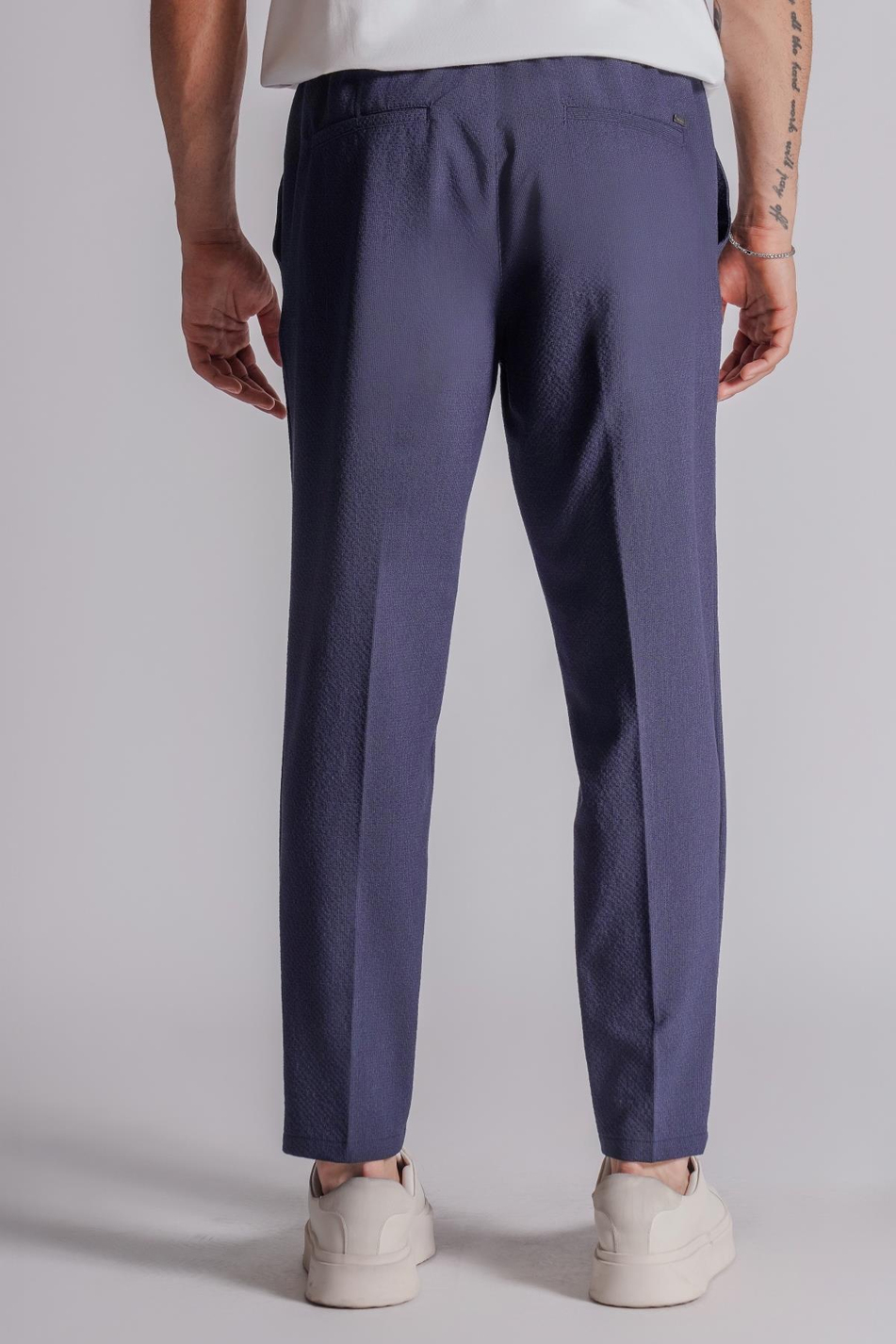 Erkek Yandan Cepli Beli Lastikli Slim Fit Chino Pantolon Lacivert