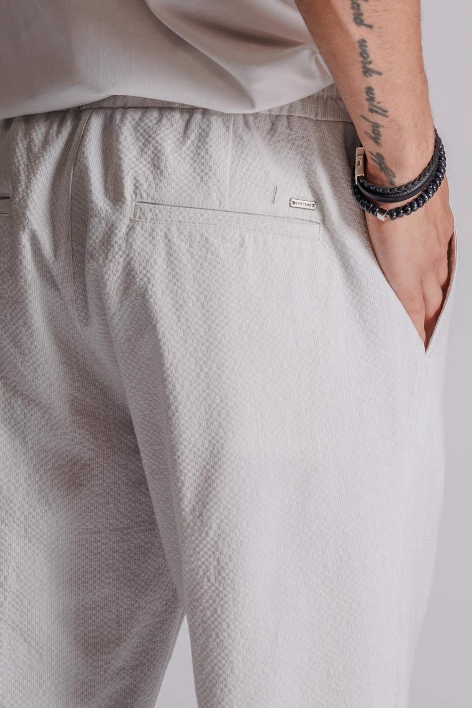 Erkek Yandan Cepli Beli Lastikli Slim Fit Chino Pantolon Açık Gri