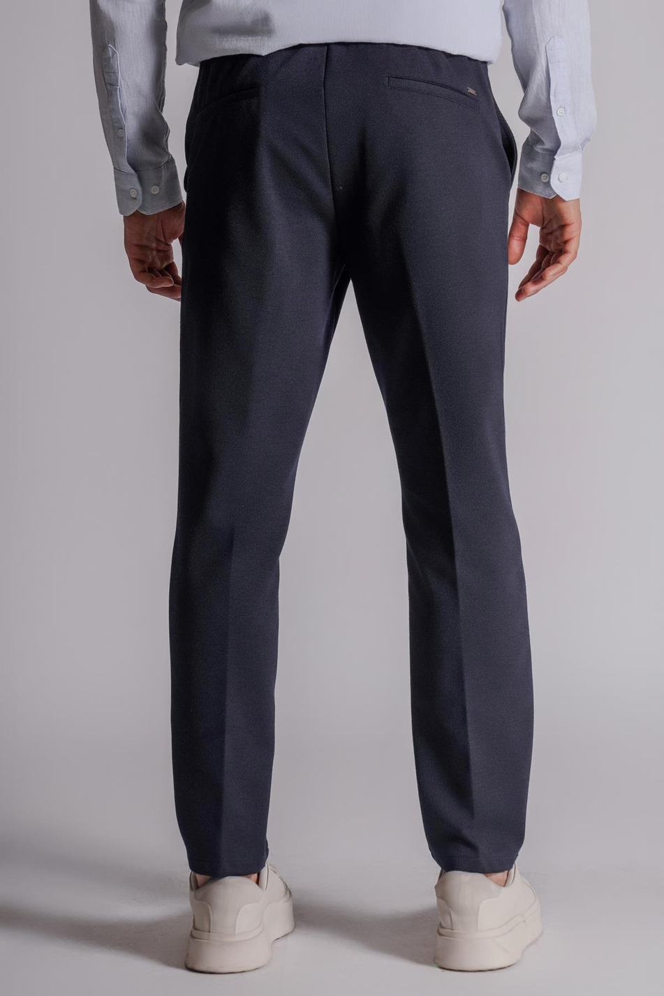 Erkek Yandan Cepli Beli Ribanalı Slim Fit Chino Pantolon Lacivert