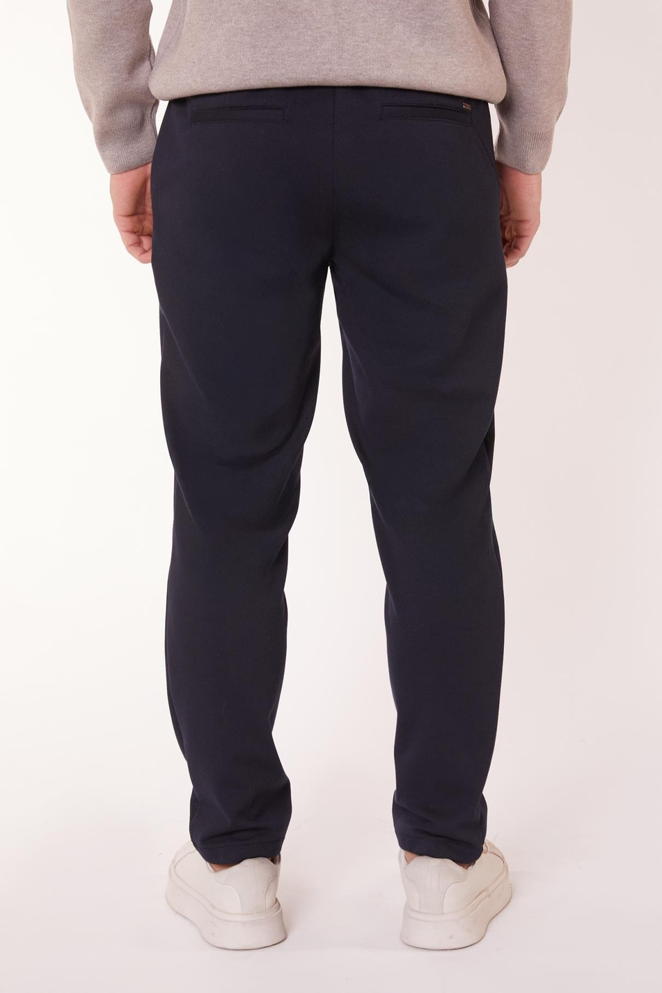 Erkek Yandan Cepli Beli Yarım Lastikli Slim Fit Chino Lacivert Pantolon