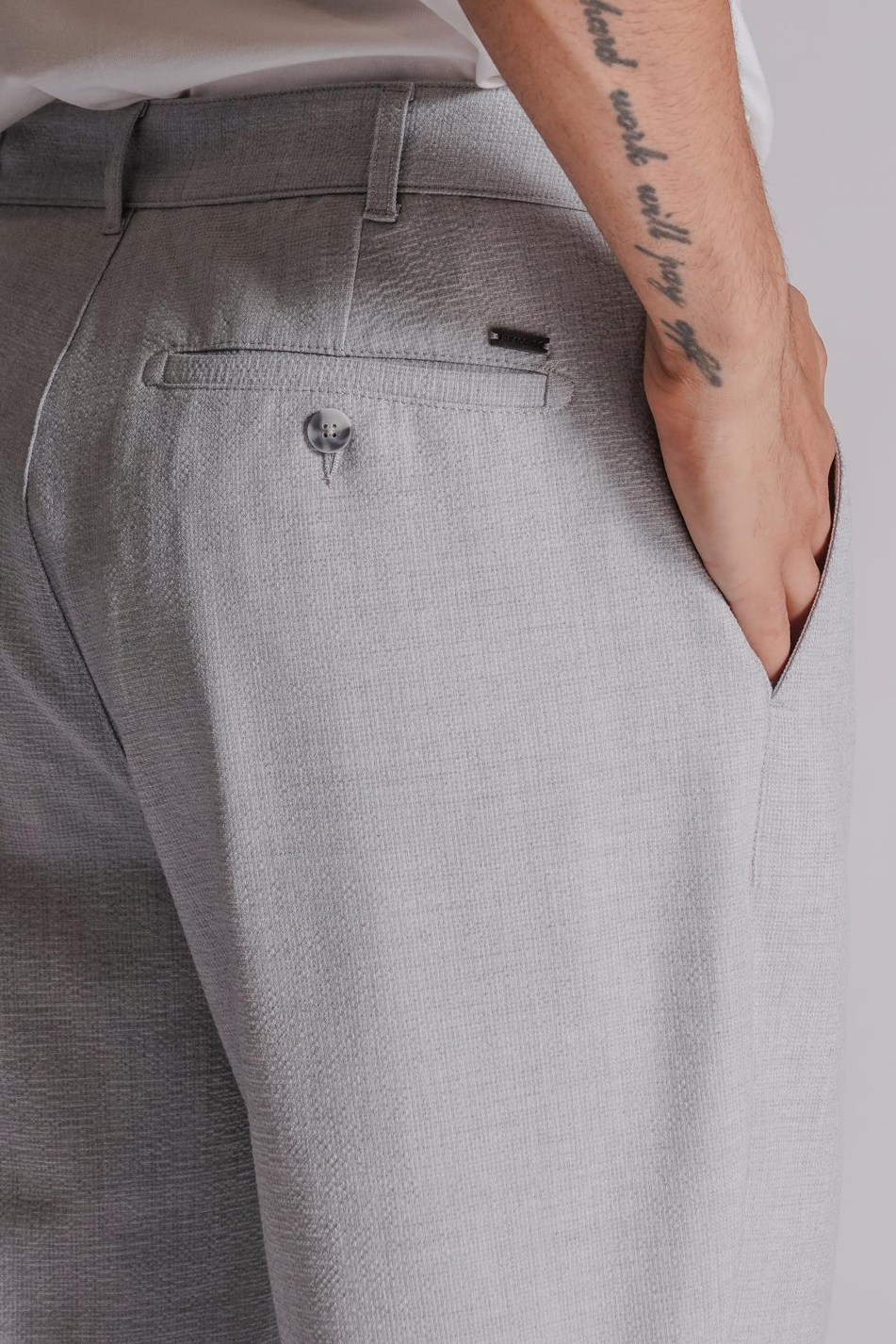 Erkek Yandan Cepli Klasik Bel Regular Fit Chino Pantolon Gri