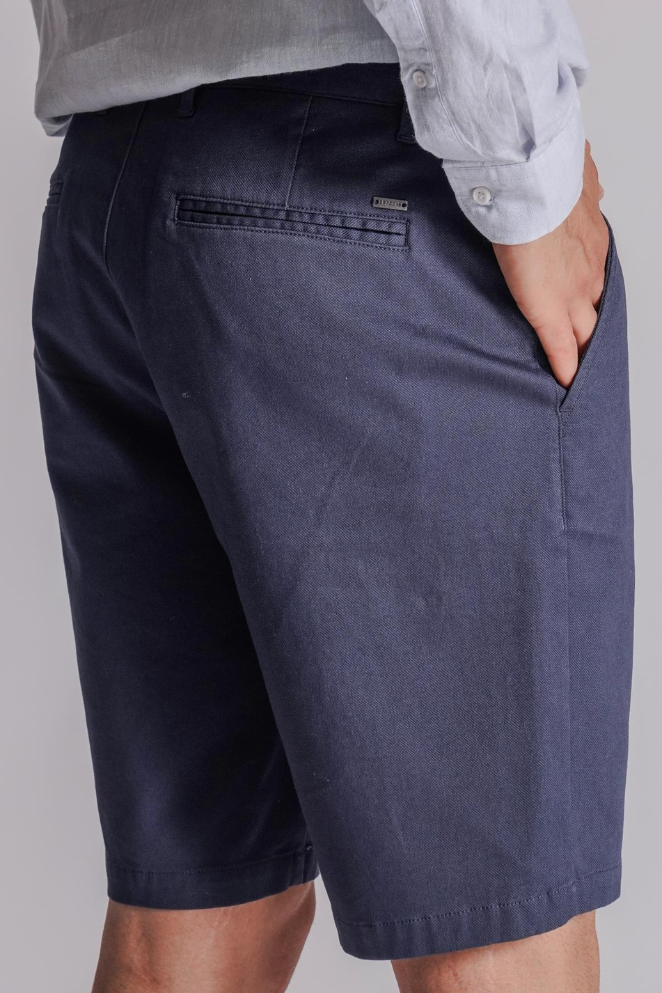 Erkek Yandan Cepli Klasik Bel Relaxed Fit Chino Şort Lacivert