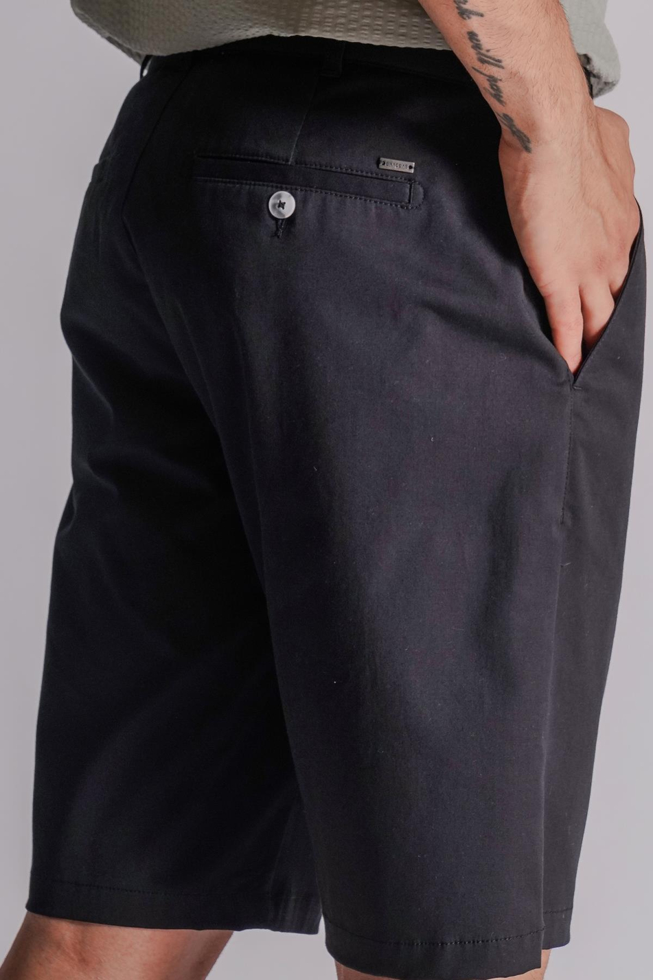 Erkek Yandan Cepli Klasik Bel Slim Fit Chino Şort Siyah