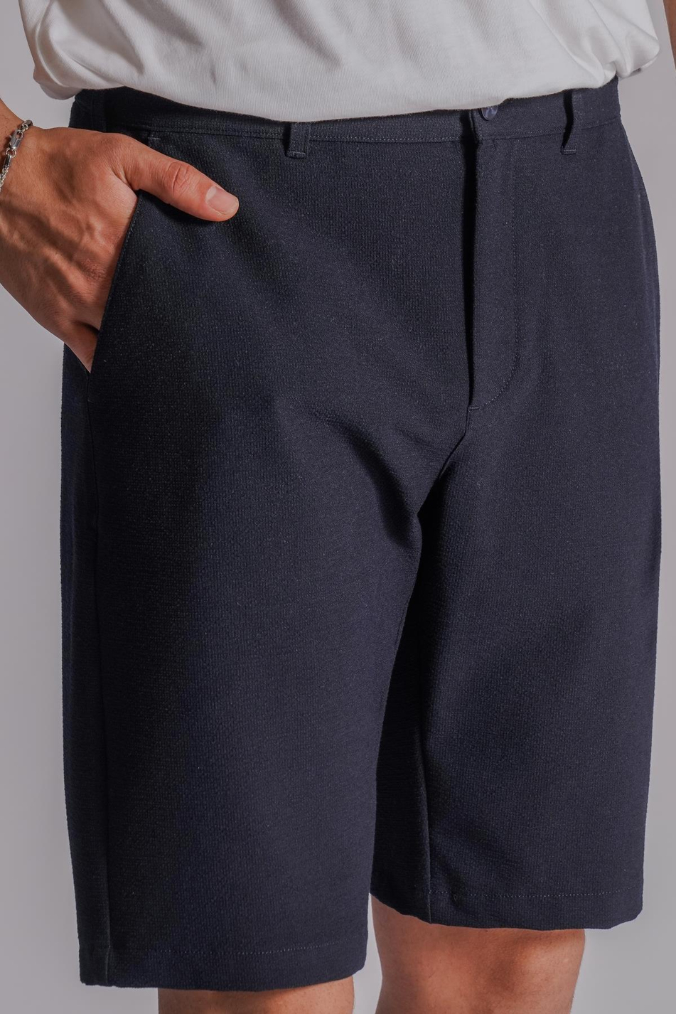 Erkek Yandan Cepli Klasik Bel Slim Fit Chino Şort Lacivert