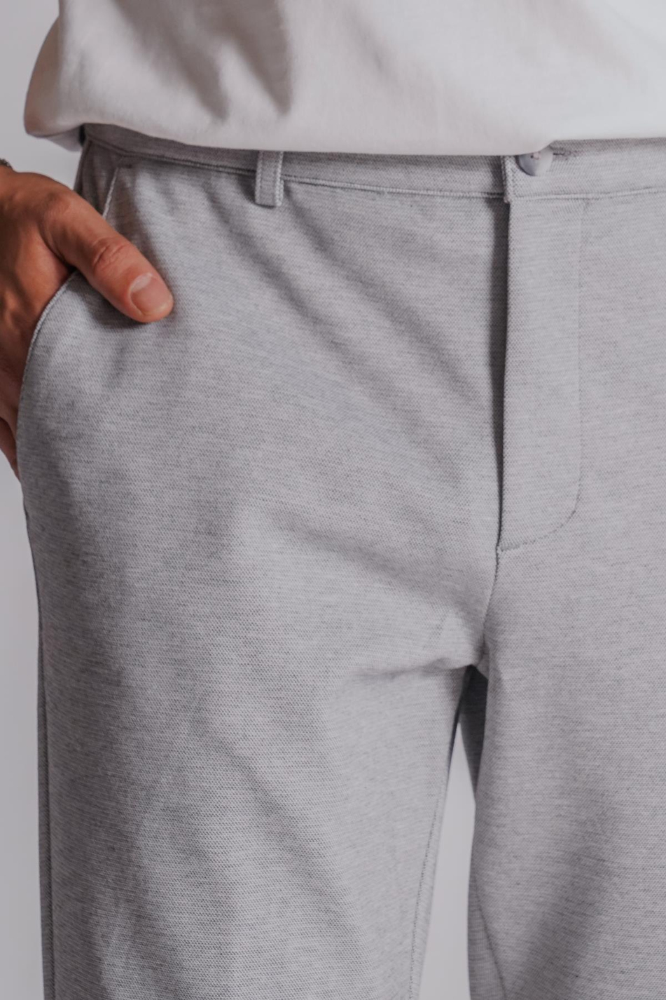 Erkek Yandan Cepli Normal Bel Slim Fit Chino Pantolon Gri