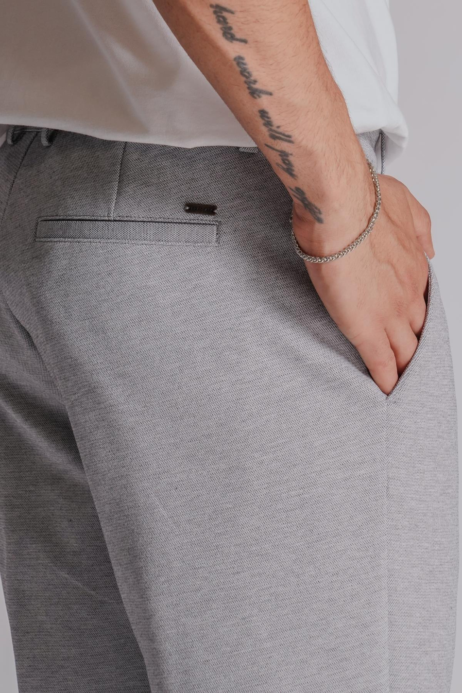 Erkek Yandan Cepli Normal Bel Slim Fit Chino Pantolon Gri