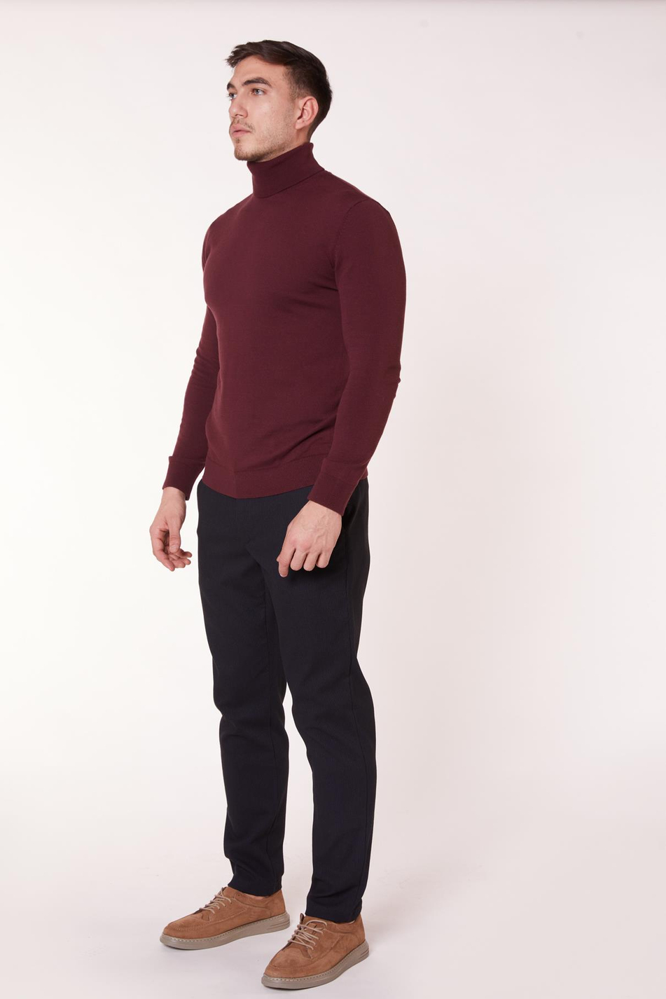 Erkek Yandan Cepli Slim Fit Lacivert Chino Pantolon