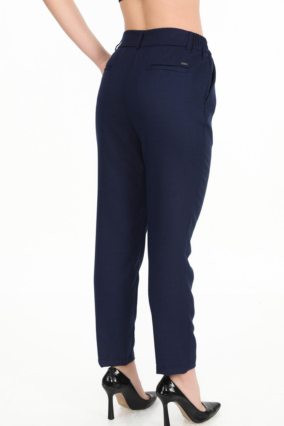 Kadın Beli Lastikli Lacivert Pantolon