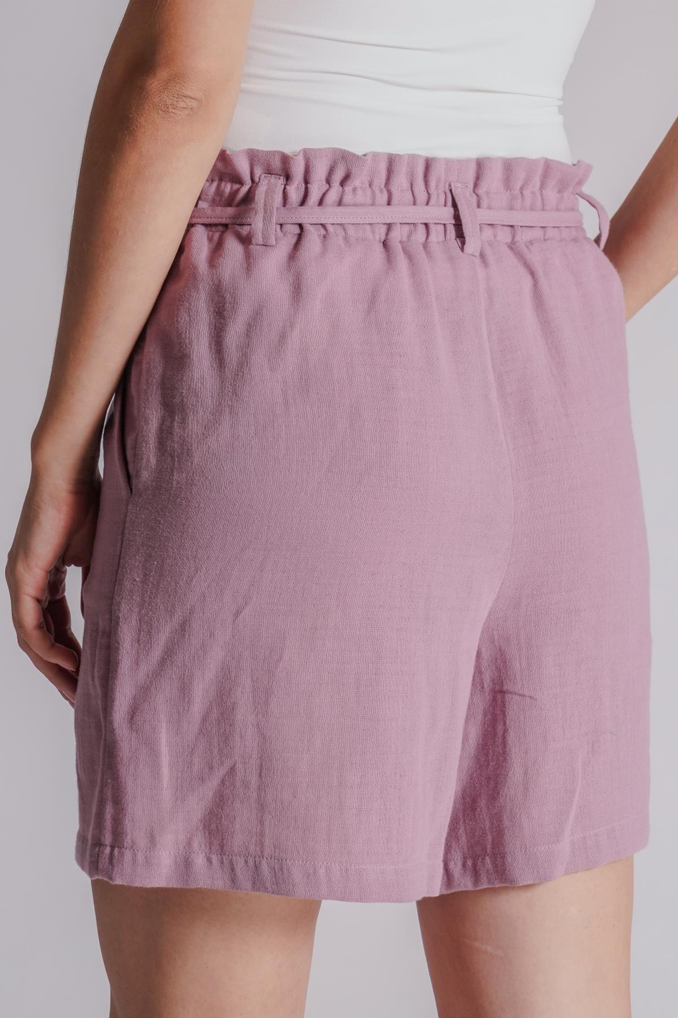 Kadın Yandan Cepli Beli Lastikli Jogger Şort Leylak