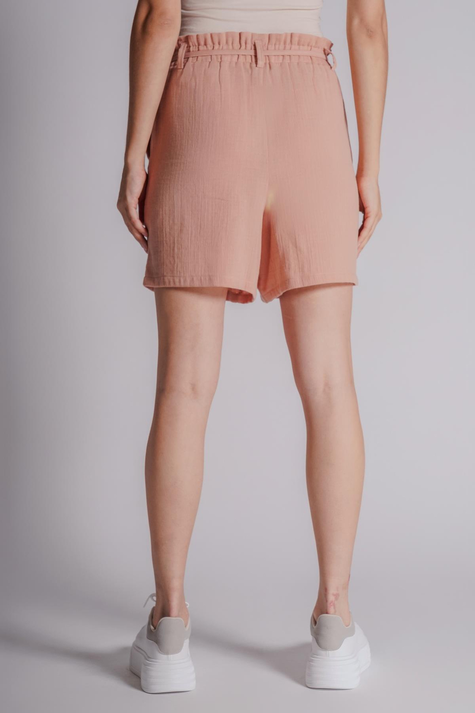 Kadın Yandan Cepli Beli Lastikli Jogger Şort Kum