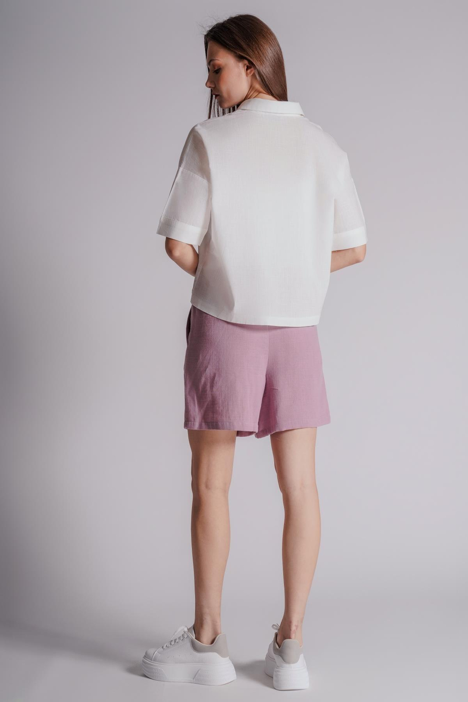 Kadın Yandan Cepli Beli Lastikli Jogger Şort Leylak