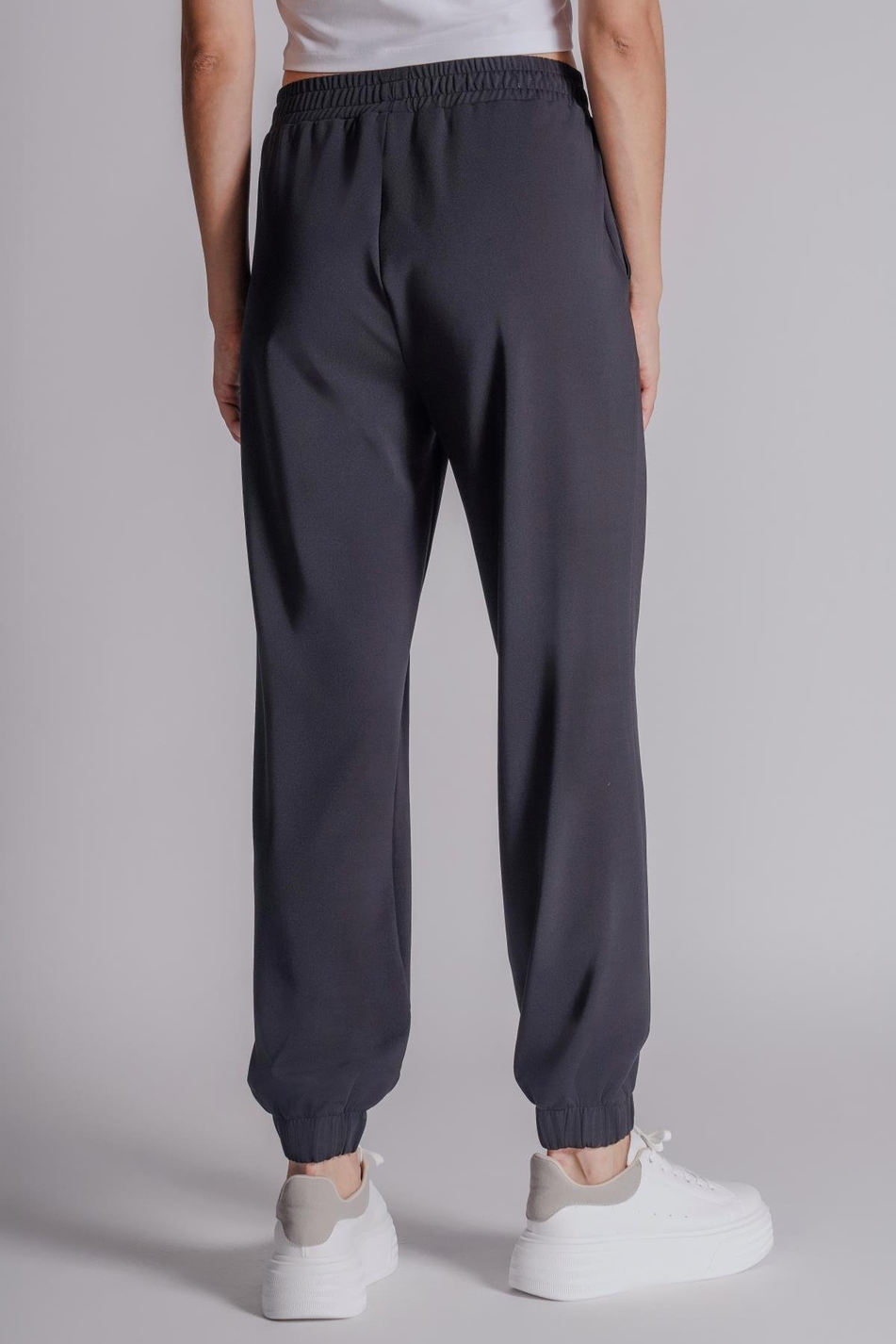 Kadın Yandan Cepli Beli ve Paçası Lastikli Relaxed Fit Jogger Pantolon Lacivert