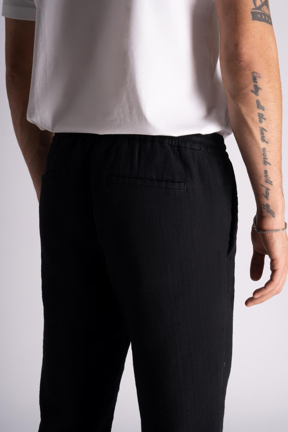 Pamuk-Keten Comfort Fit Jogger Bel Pantolon 