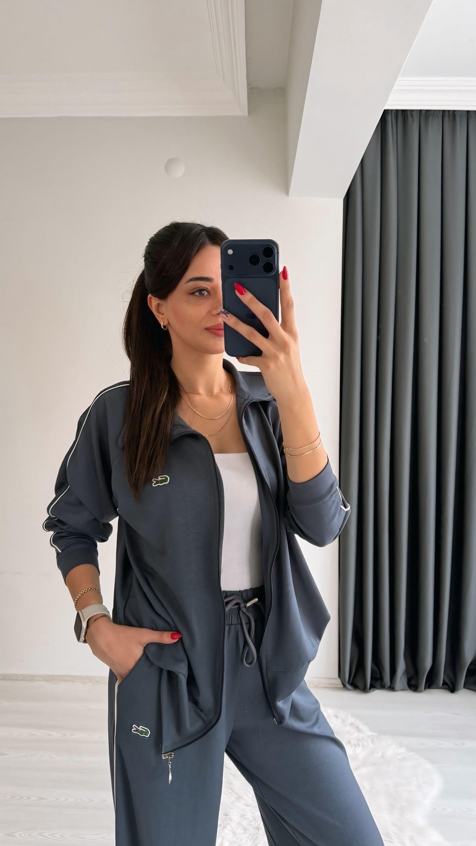 Amara Modal Kumaş Premium Seri Eşofman Takımı Füme