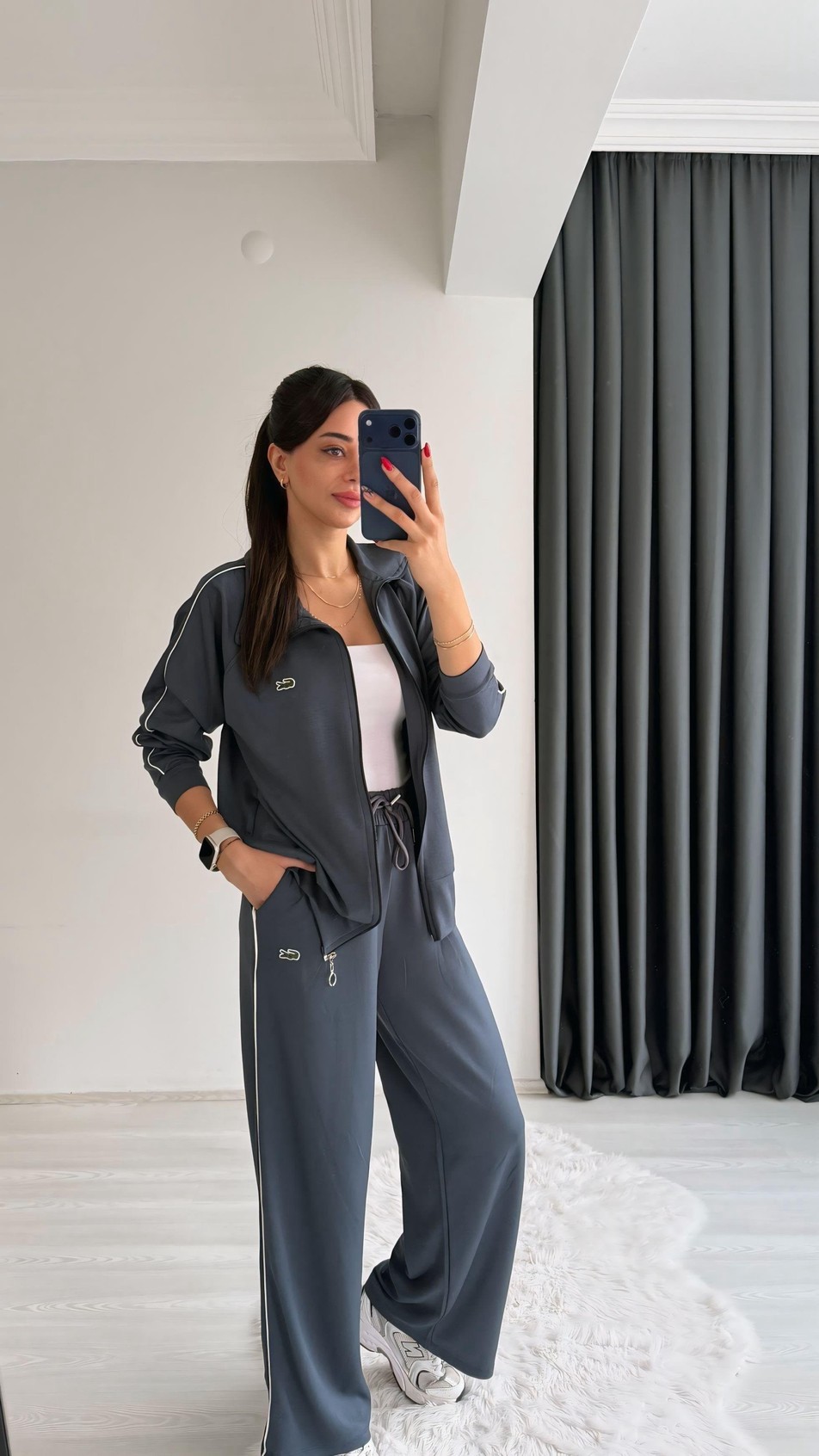 Amara Modal Kumaş Premium Seri Eşofman Takımı Füme