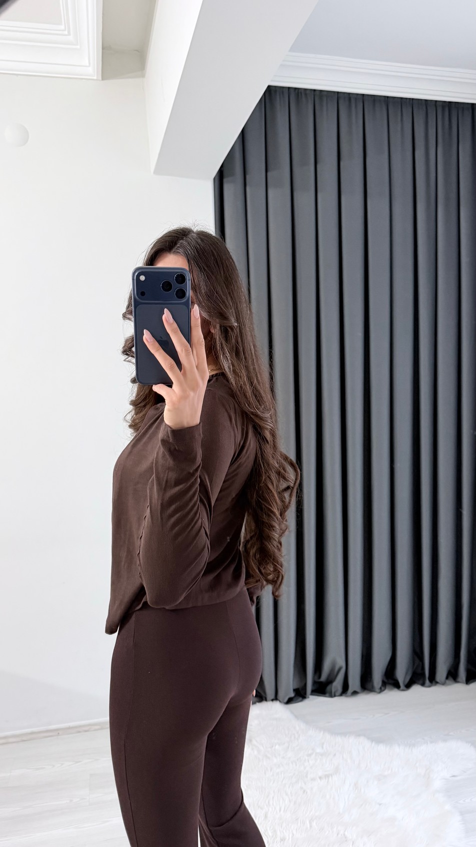 Anna Kahve Kendinden Atletli Bluz