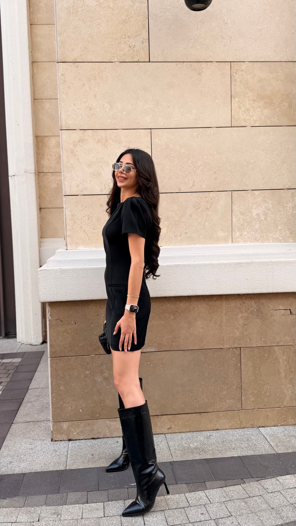 Bronde Frida Karpuz Kol Elbise Siyah