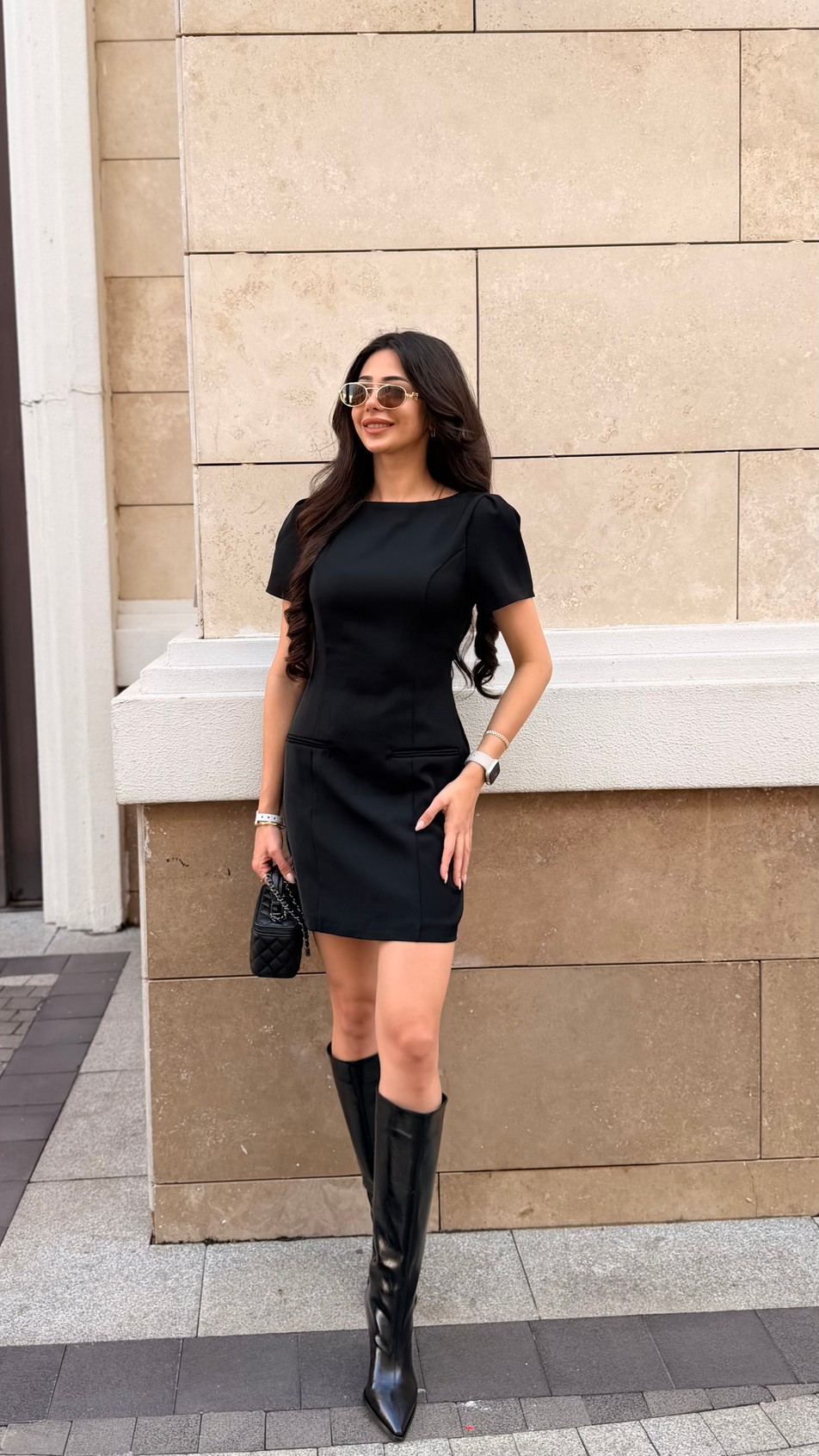 Bronde Frida Karpuz Kol Elbise Siyah
