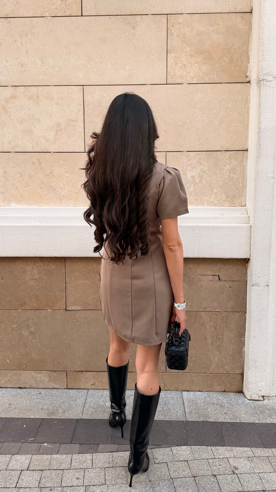 Bronde Frida Karpuz Kol Elbise Vizon