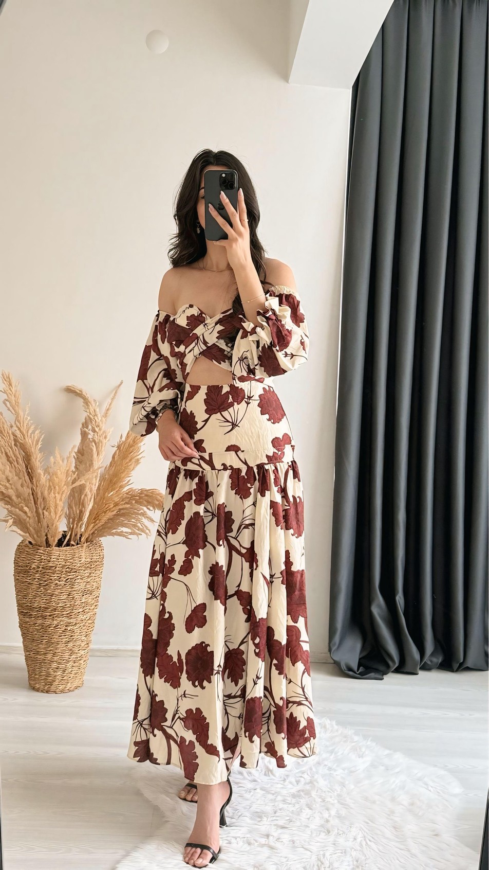 Cilea Çiçek Desenli Bluz-Etek Takım