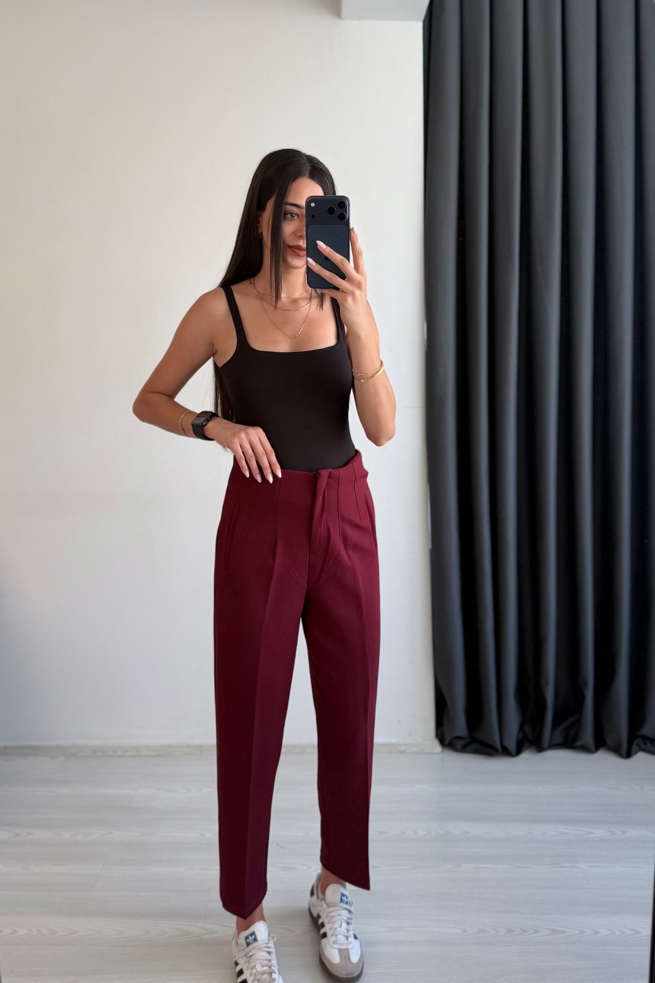 Clash Zra Krep Kumaş Pensli Flatolu Pantolon Bordo