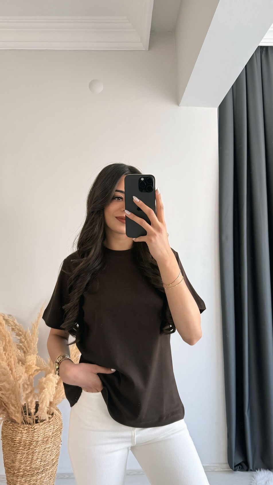 Cosi Pamuklu  Basic Tshirt Kahve