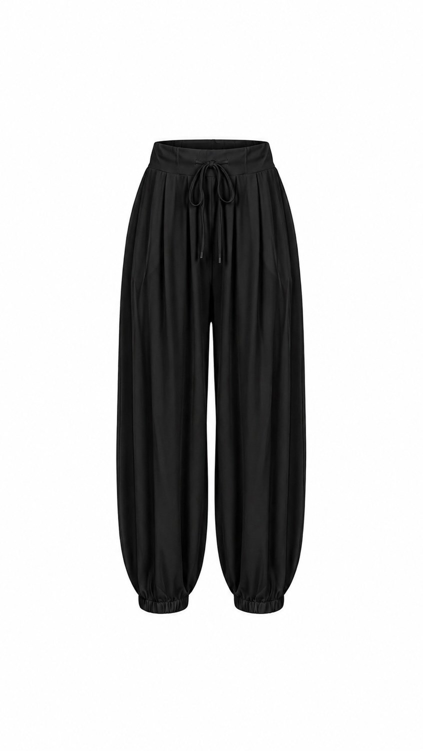Dercos İp Kemerli Buzzy Siyah Pantolon