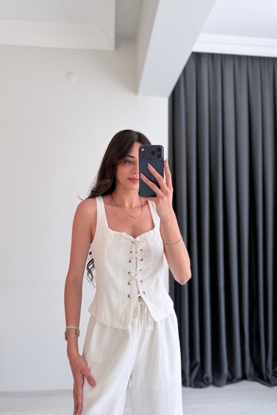 Gloria Kuşgözü Detaylı Ekru Bluz 