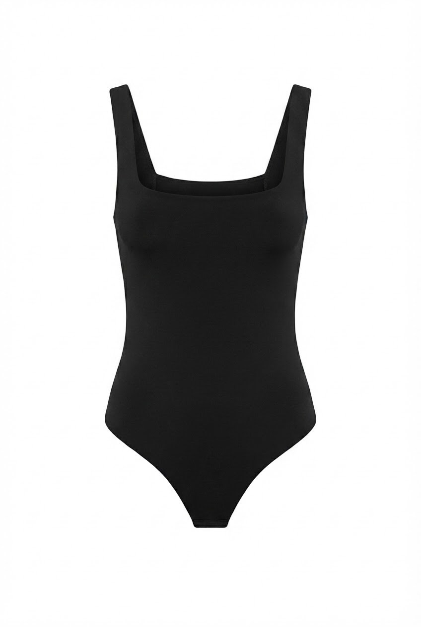 Jova Askılı Zıbın Siyah Bodysuit