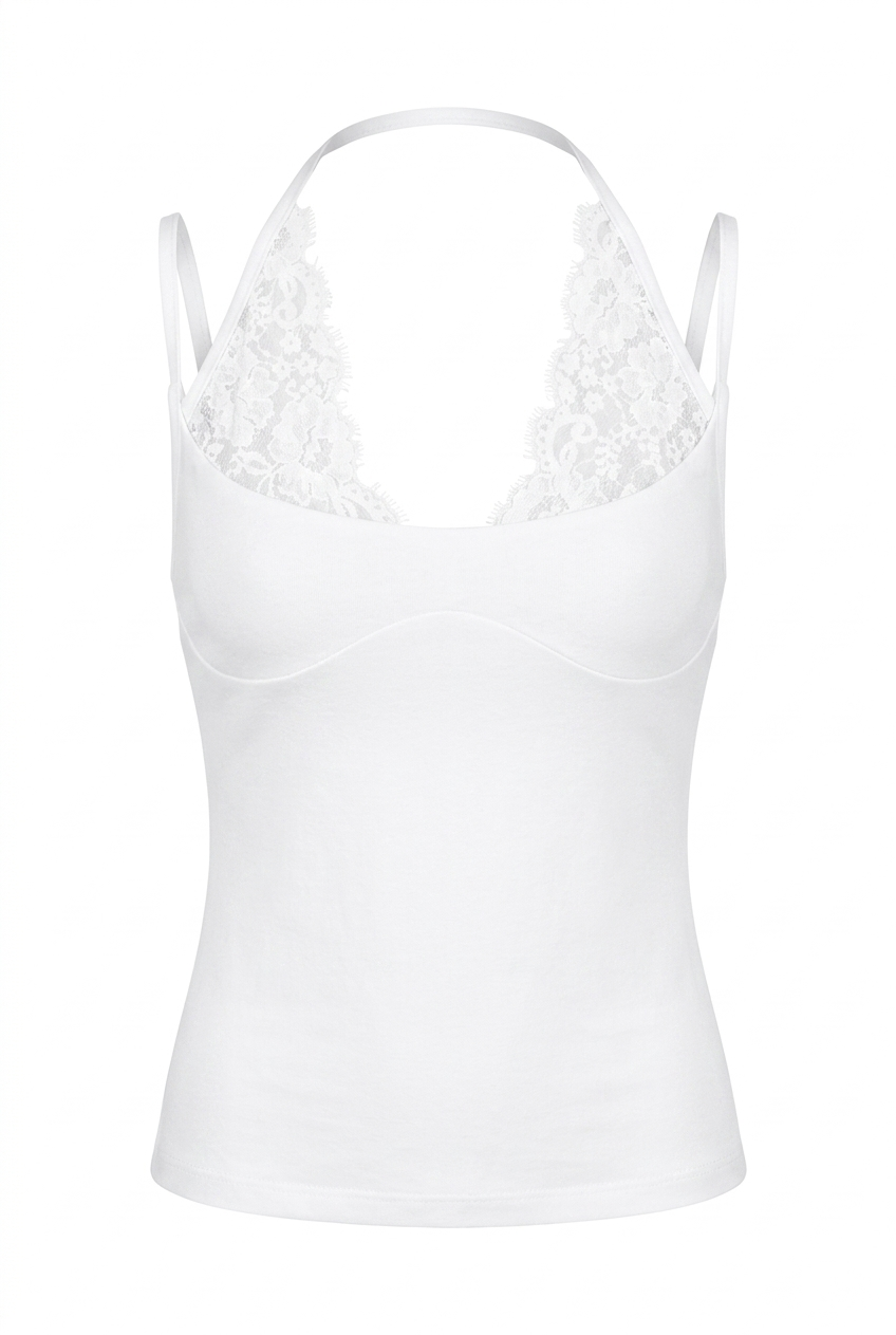 Kindy Beyaz Dantel Detaylı Bodysuit
