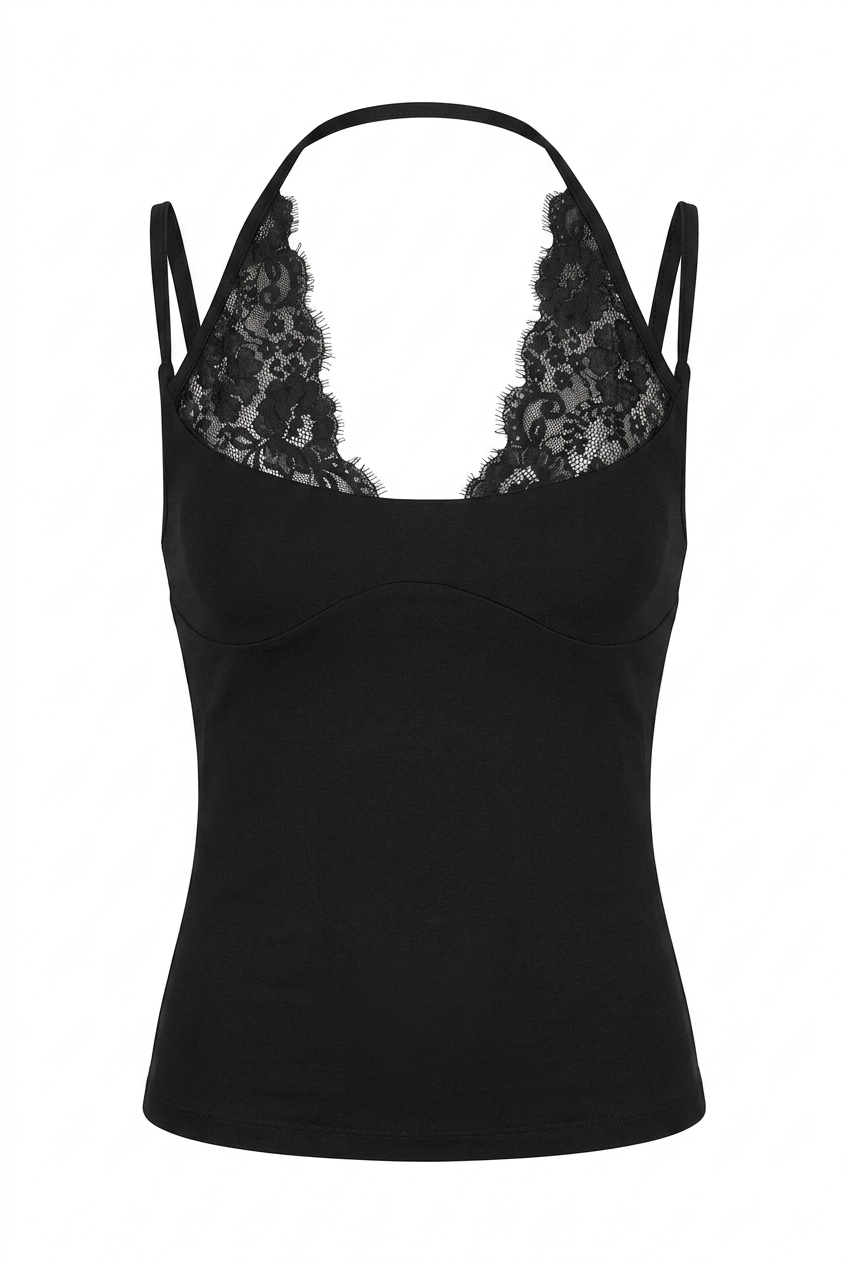 Kindy Siyah Dantel Detaylı Bodysuit