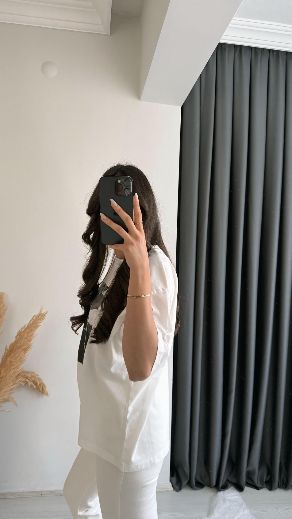 Laura Baskılı Pamuklu  Basic Tshirt Beyaz