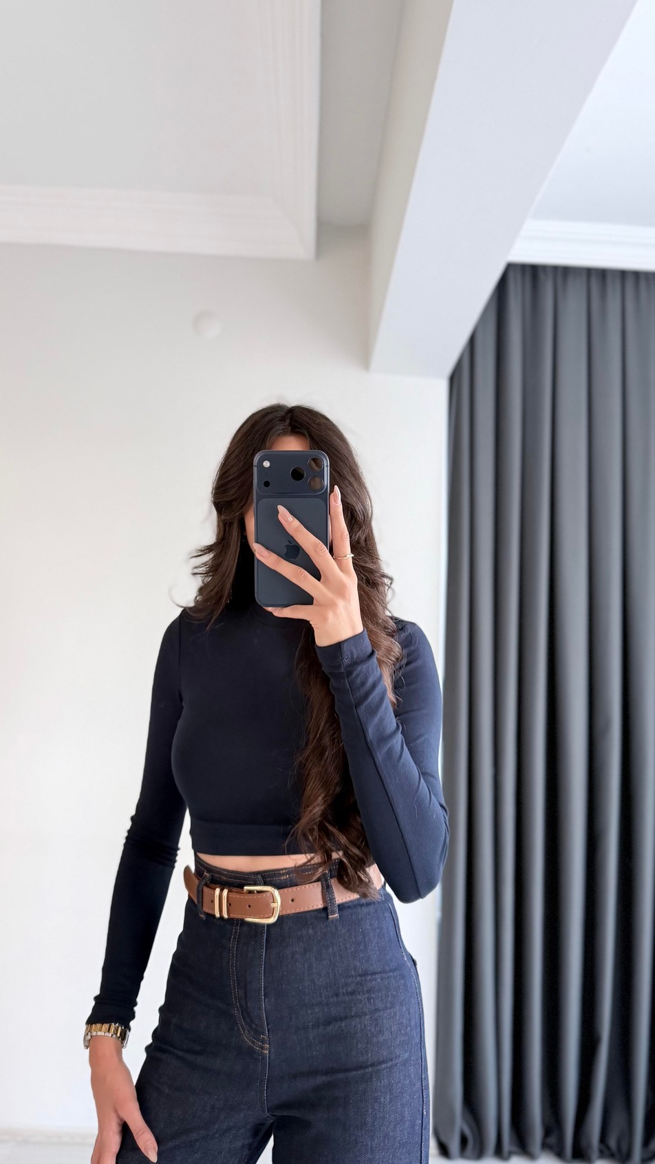 Lizzy Masi Tam Pamuklu Soft Touch Likralı Crop Body Lacivert