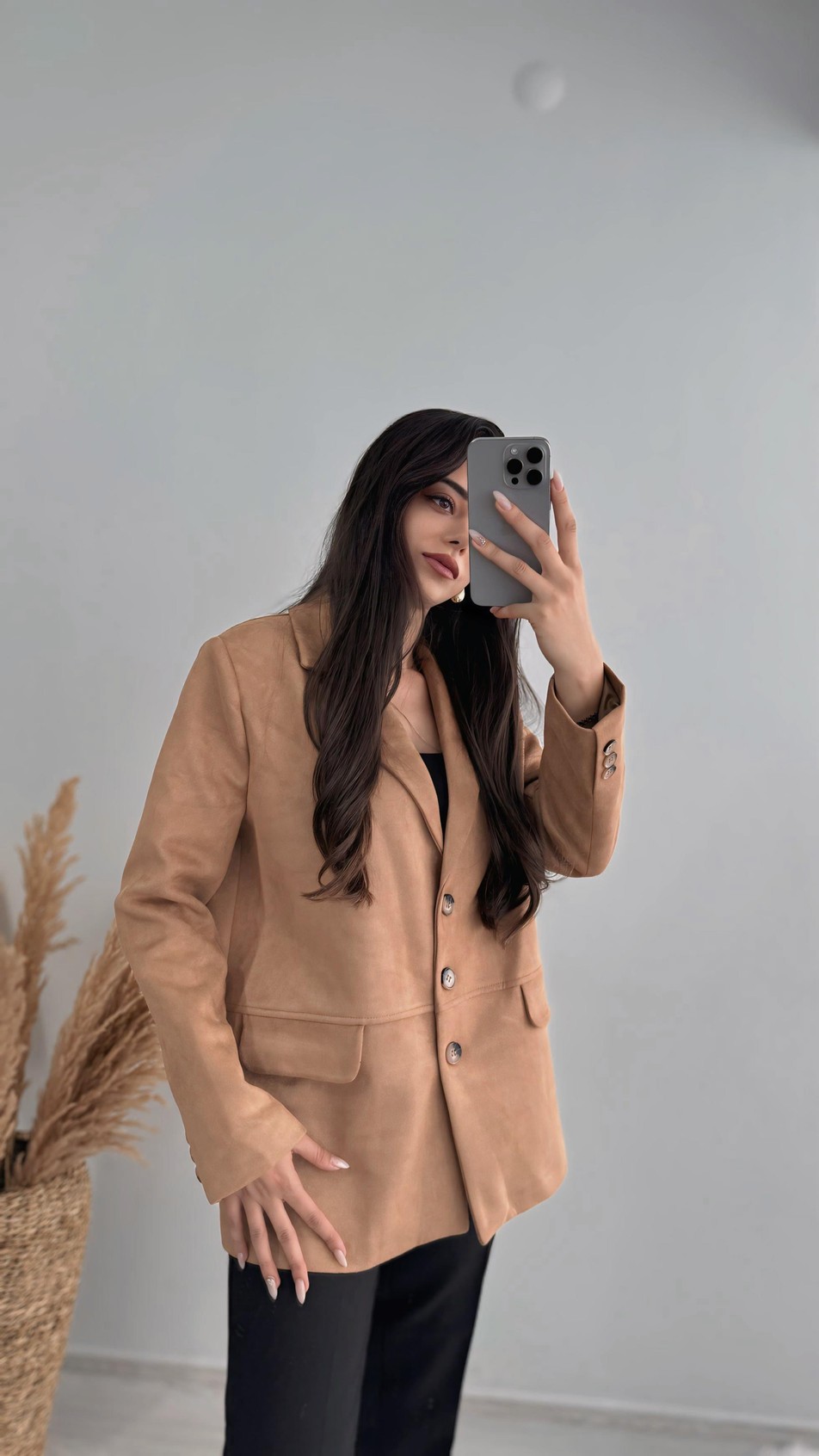 Logic Taba Süet Blazer Ceket