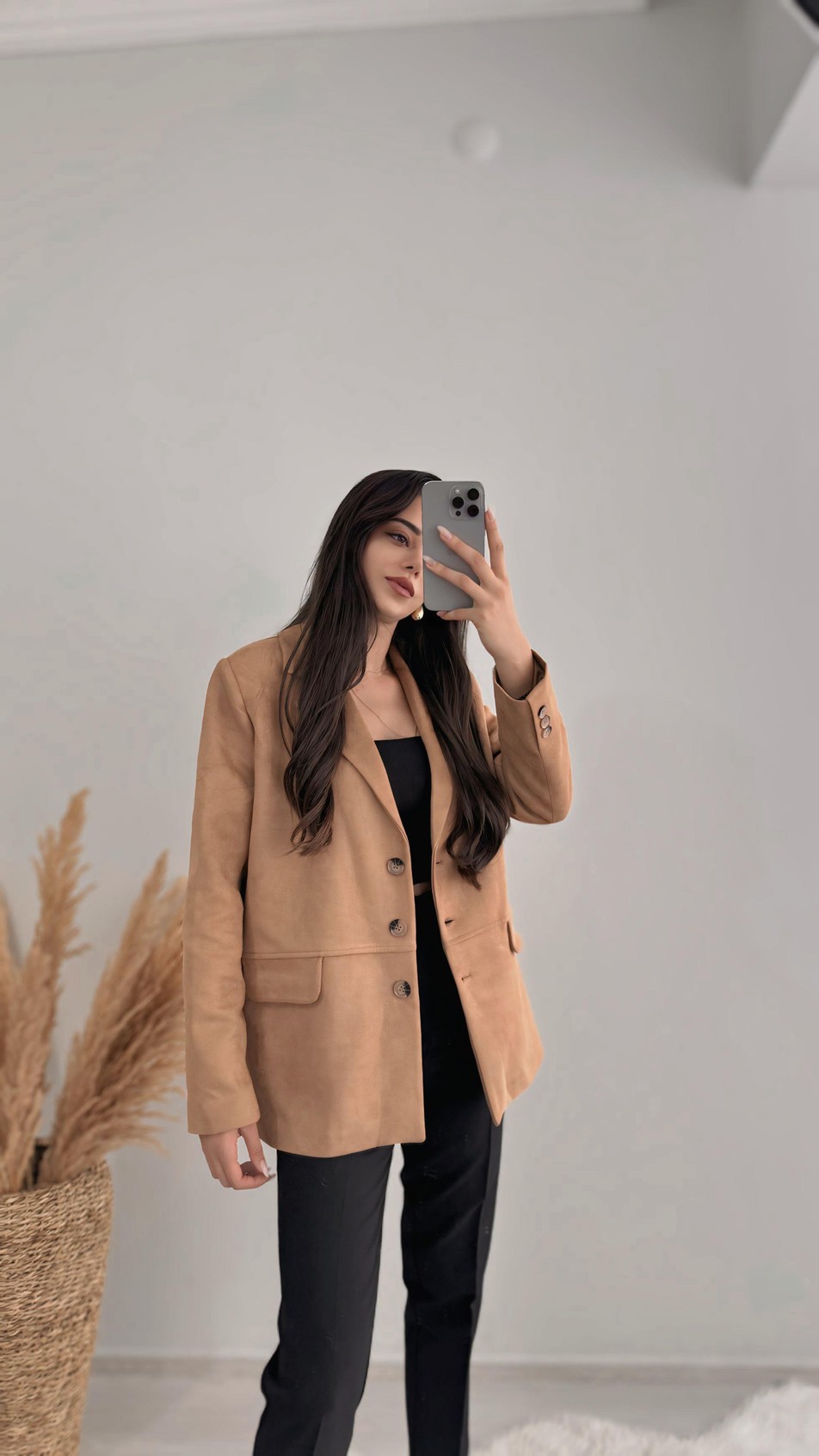 Logic Taba Süet Blazer Ceket