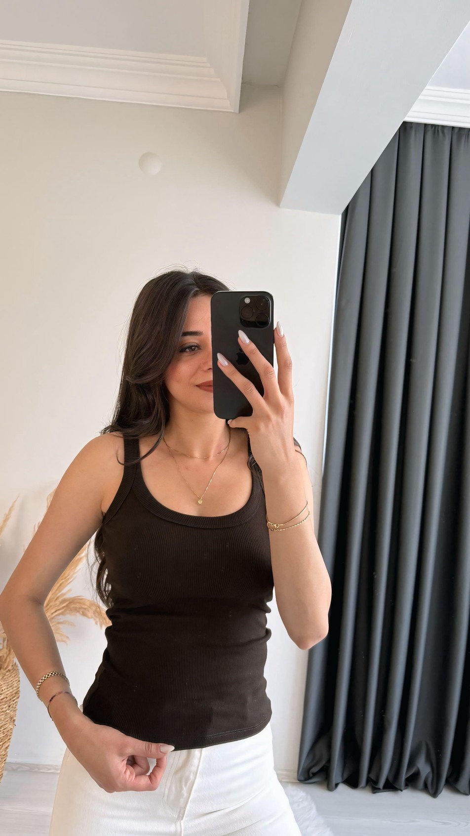 Masi Kalın Biyeli Tam Pamuklu Premium Atlet Kahve