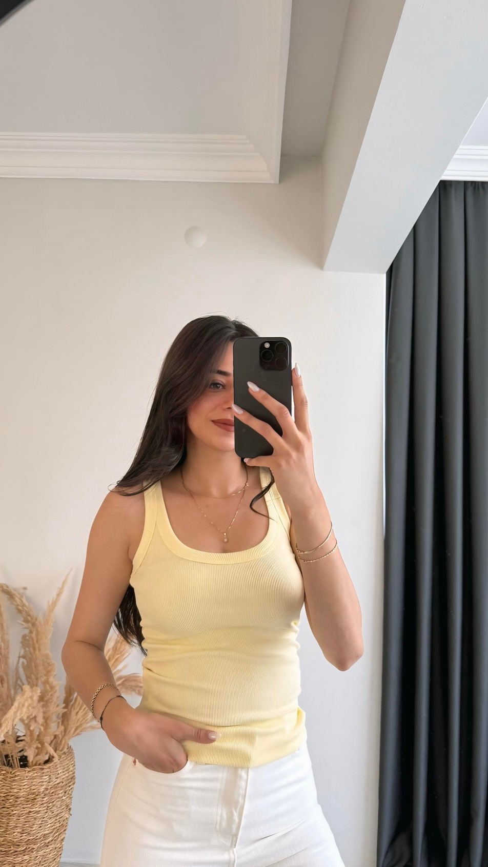 Masi Kalın Biyeli Tam Pamuklu Premium Atlet Sarı