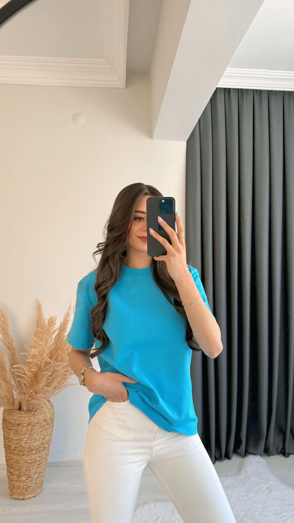 Mast Dilvin Pamuklu  Basic Tshirt Mavi