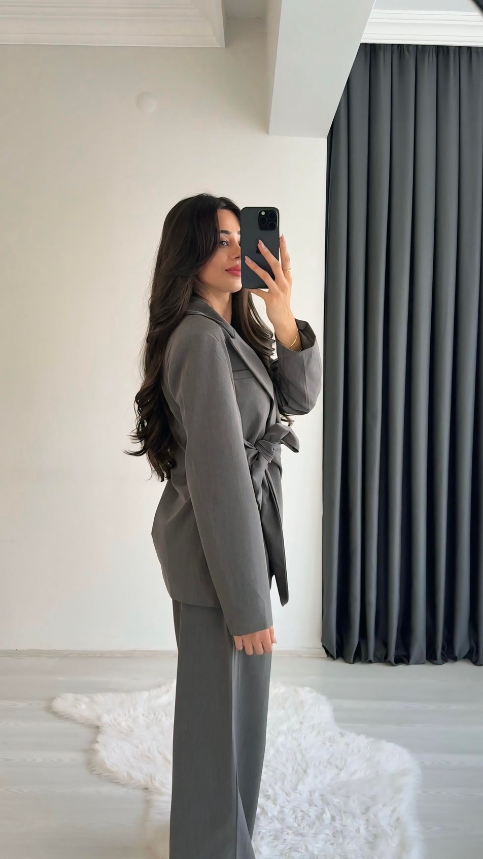 Minella Önü Bağlamalı Vatkalı Blazer Ceket 