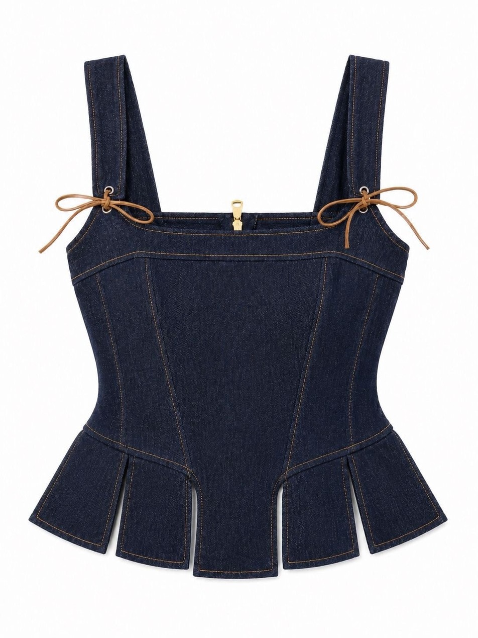 Moanna Fiyonklu Denim Bluz