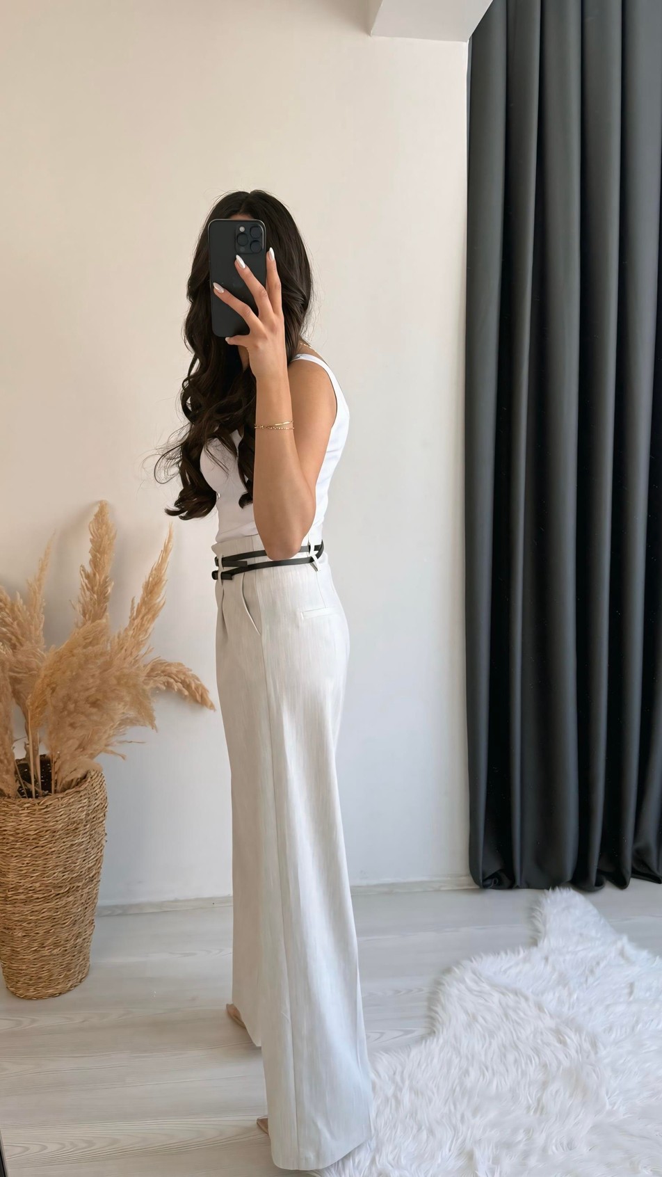 Olvera Premium Seri Çift Kemerli Düğme Pantalon Gri