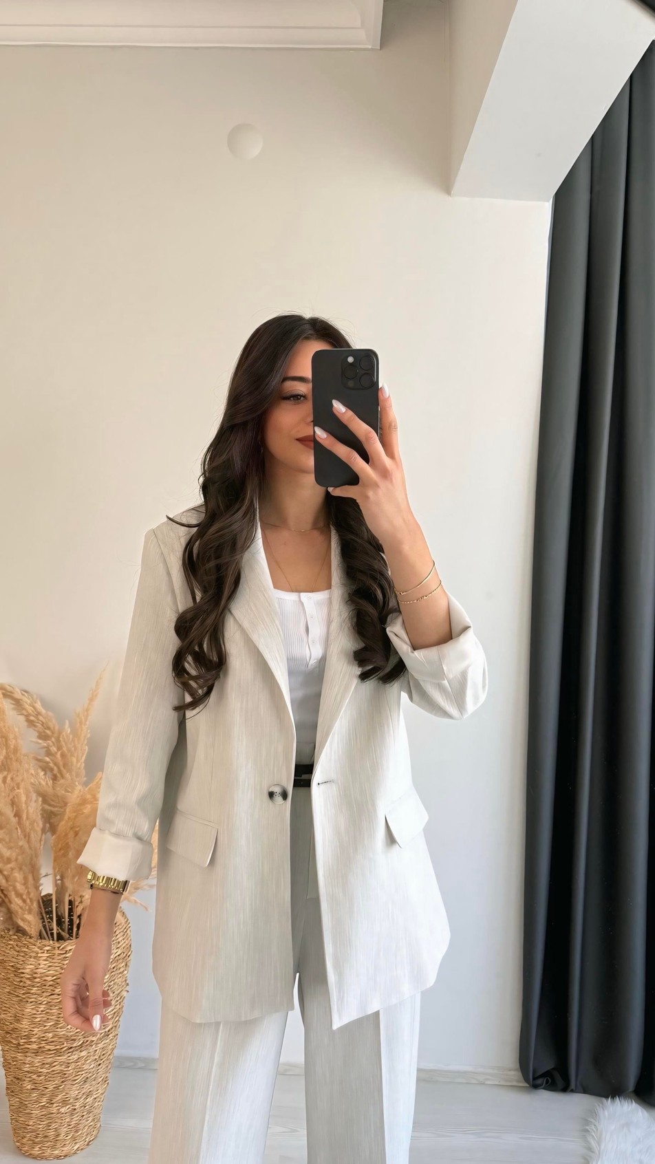 Olvera Premium Seri Düğmeli Ceket Gri