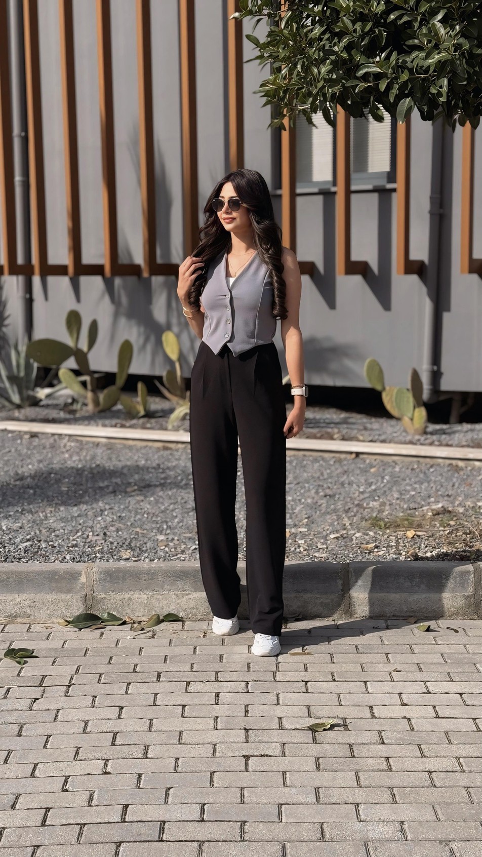 Sophie Düğmeli Yelek Gri