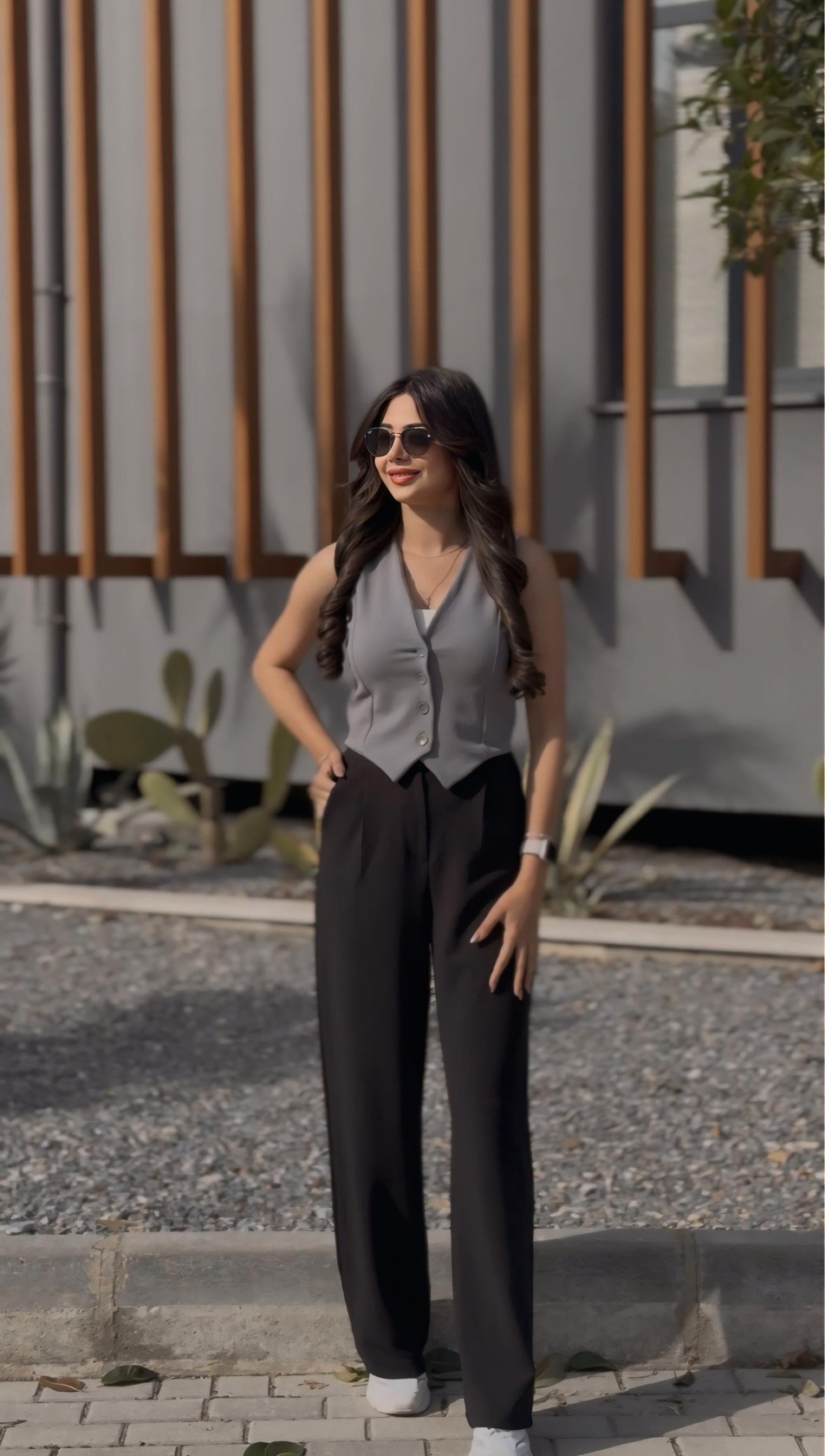 Sophie Düğmeli Yelek Gri