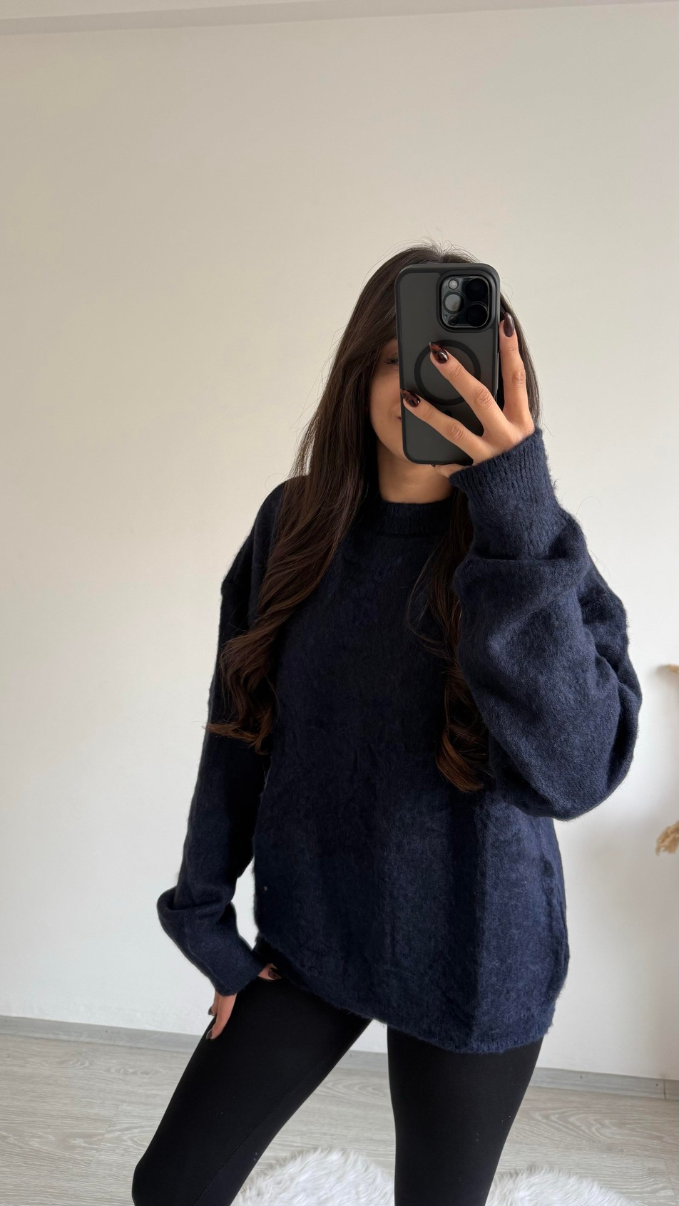 Stars Geniş Kol Basic Yumoş Salaş Kazak Lacivert