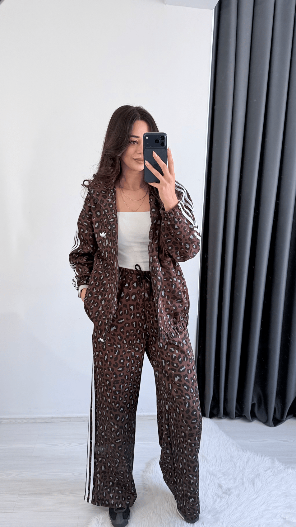 Stone Marka Model Kahverengi Leoparlı Eşofman Takımı