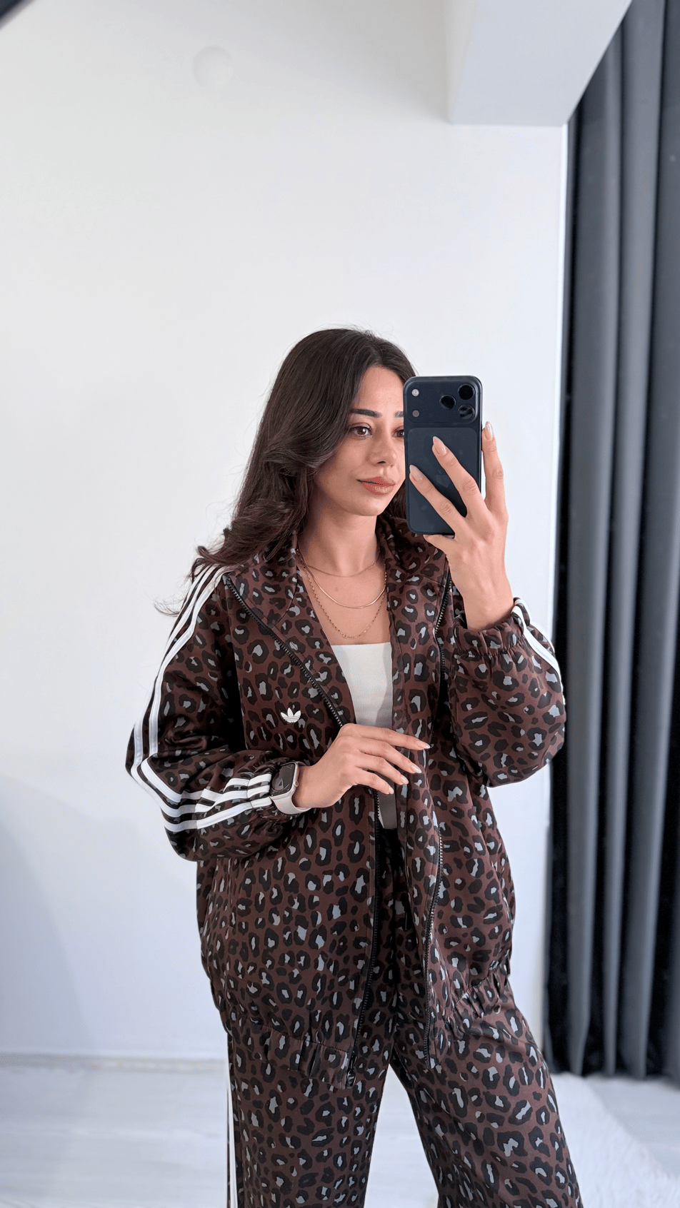 Stone Marka Model Kahverengi Leoparlı Eşofman Takımı